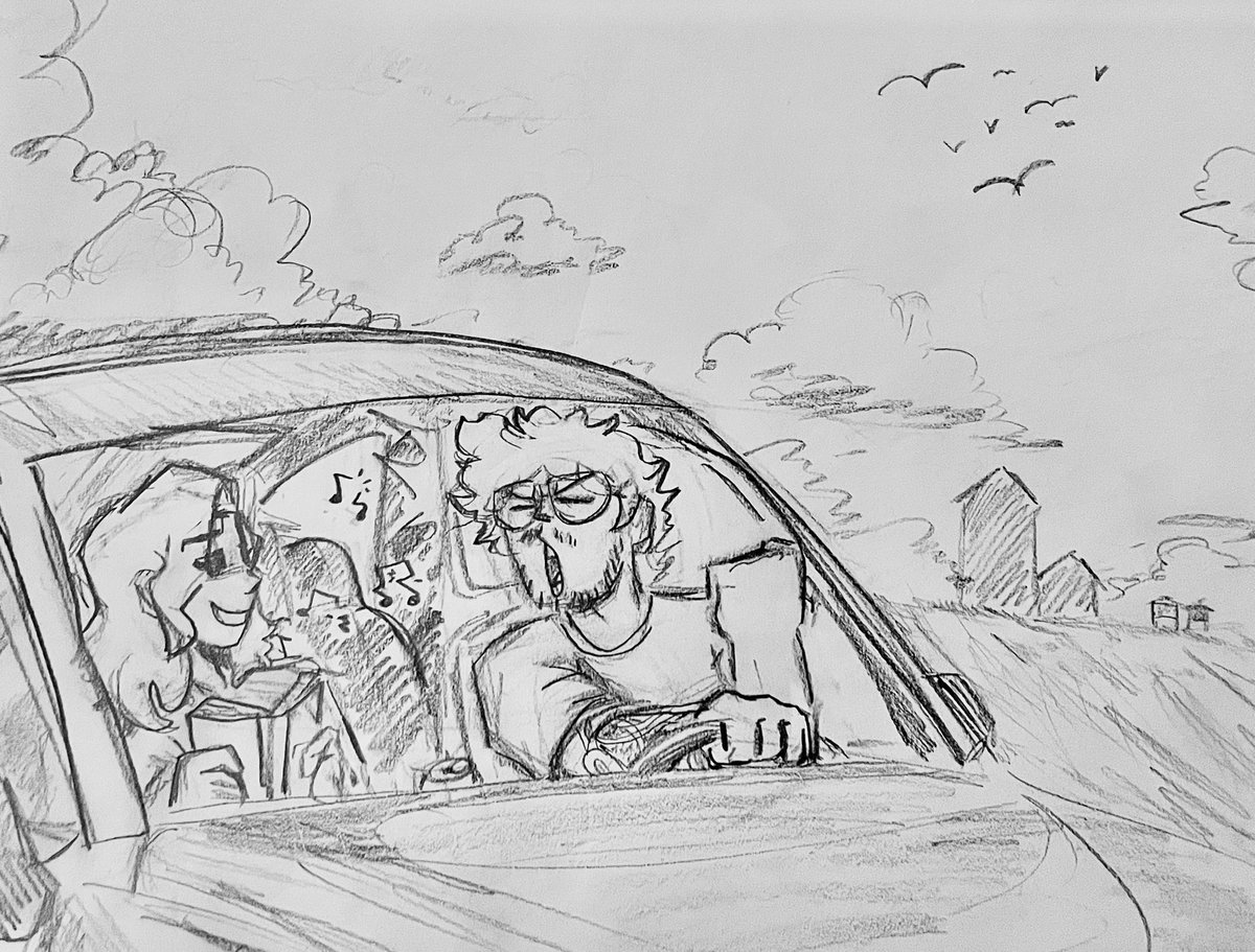BrodyAnimates's tweet photo. lil road trip sketch. izzie loves my singing 🔥 https://t.co/K8BSGTf5lY