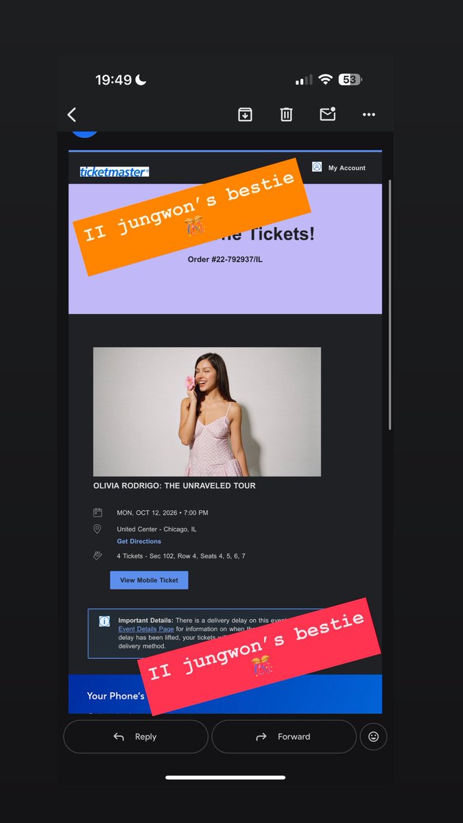 ClassyJuli's tweet photo. FOUR OLIVIA RODRIGO CHICAGO TICKETS AVAILABLE FOR SALE. 225 EACH! PLEASE SEND A DM! https://t.co/P8dgkvKKOc