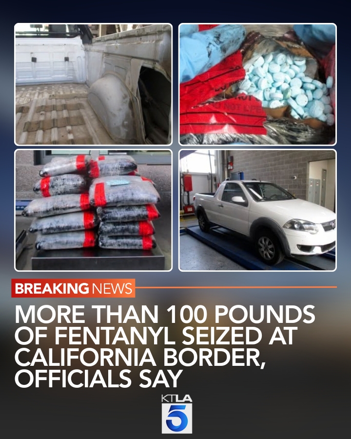 KTLA's tweet photo. The seizure was equivalent to nearly 1.5 million fentanyl pills, officials say.

Read more: https://t.co/nxuKWBQXyC https://t.co/n529UWn3kz