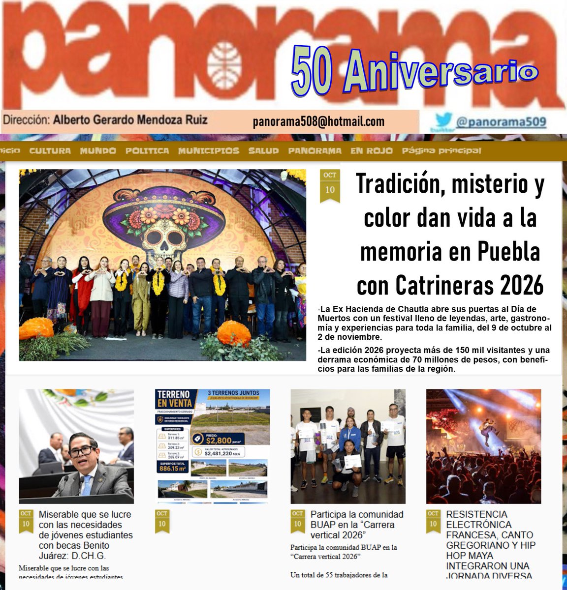 Alberto00567837's tweet photo. Tradición, misterio y color dan vida a la memoria en Puebla con Catrineras 2026
https://t.co/pKUCyyRwkb https://t.co/zkrBu4o310