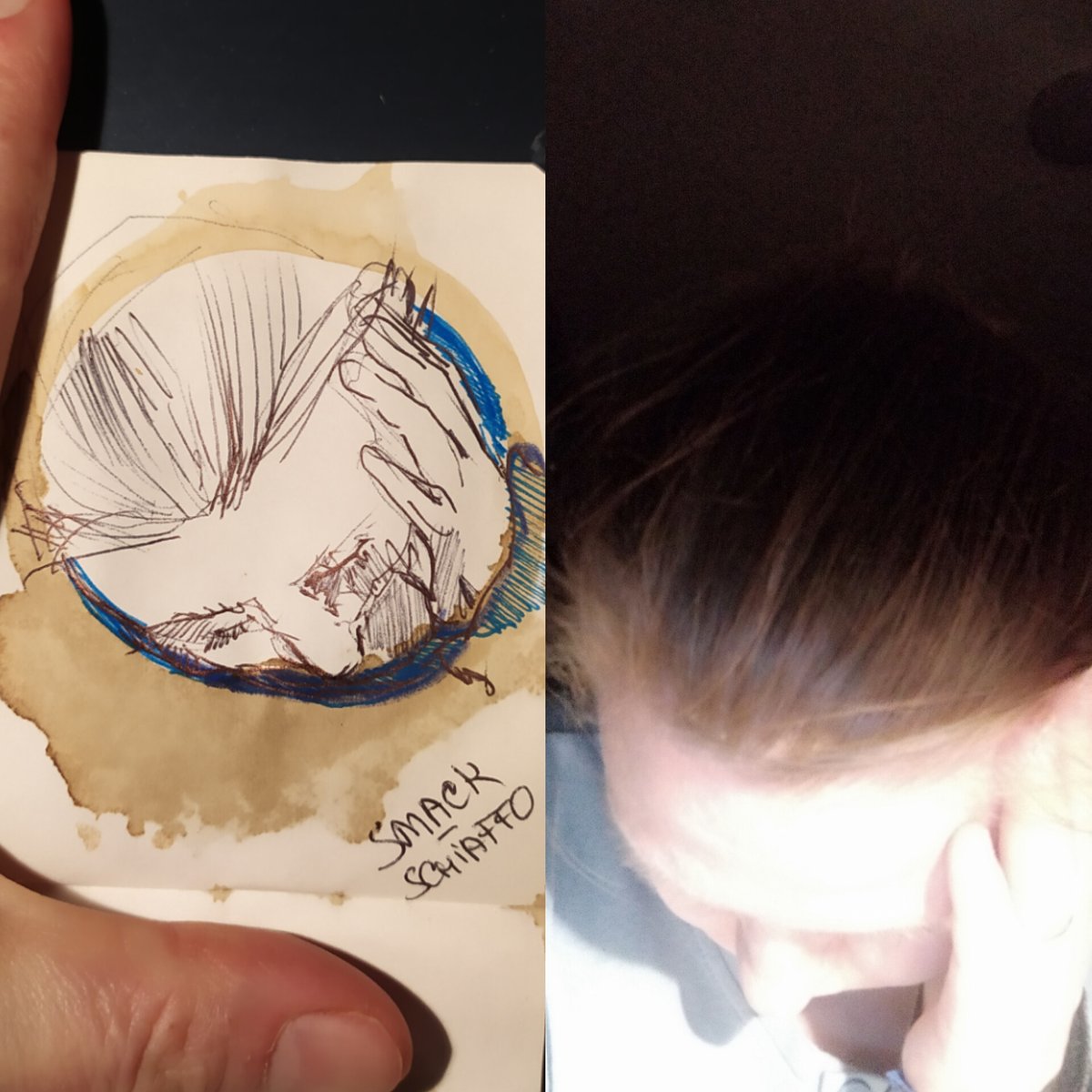 YuliaKorneva's tweet photo. Me posing for #illustration of #inktoberday5 prompt #smack
.
Io che poso per #illustrazione di #inktber2026 giorno 5 #schiaffo
.
#yuliakorneva #coffeepainting  #inktober1066 #art #artist #portrait #ink #inkctober #inktoberchallenge #ritratto #10Oct2026 #10ottobre #vsco #sketch https://t.co/FCw8TuoUkJ