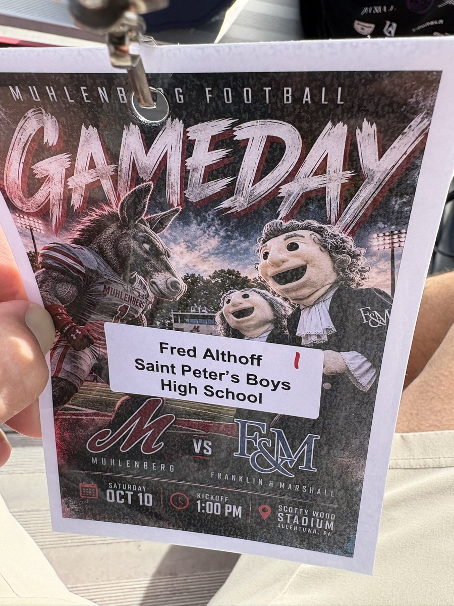 FredAlthoff73's tweet photo. Had a great time on my game day visit at Muhlenburg today

@DigInMules @22CoachMoe @CoachJennings55 

@STP_Eagles @CoachNG_STP @jford4257 @DerekRosenow_55 @Catstar318 https://t.co/uYXiIYNjJX