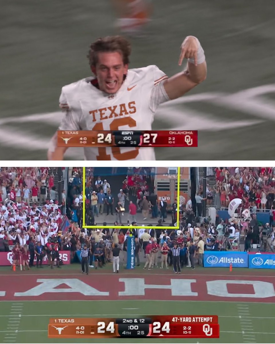 BallsackSports's tweet photo. ARCH MANNING AND THE SOONERS STUN THE #1 TEXAS LONGHORNS IN A THRILLER https://t.co/EnibgXwbgc