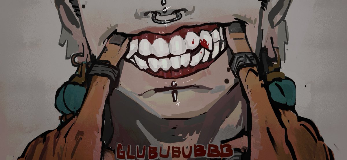 glubububbb's tweet photo. #jankatober day 10 - teeth https://t.co/x9DUp6HlZ8