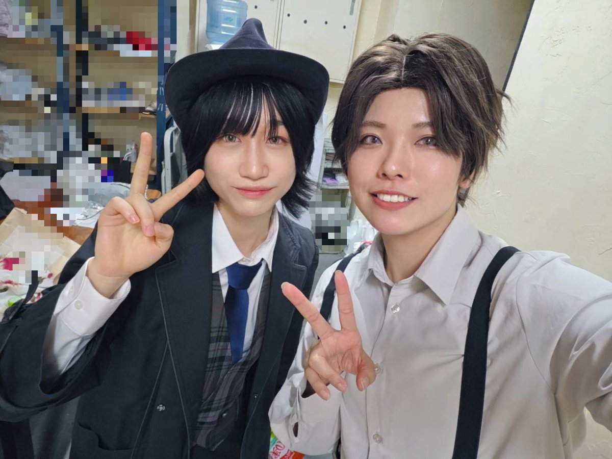 30583B_futaba's tweet photo. #めしあホームズ
3日目のvlogです！
昨日は、セルデンとステープルトン役のまり音さんが映ってくれました！

本日は4日目！
今日のお写真は、ブックとパイプのステープルトン役の魅力的な、お2人です！
まり音さん(@marine_9_umi)と
沙也さん(@seeeesaaaa58)。

ご来場お待ちしてます！ https://t.co/hK0IlvPLn8
