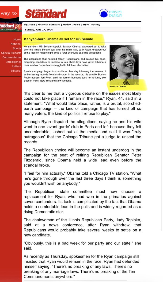 Juliedonuts's tweet photo. Yes.

This is a real article from Kenya’s Sunday Standard (online edition), dated Sunday, June 27, 2004.

OBAMA THE GLOBALIST PUPPET. 👺

He was installed through election fraud to take down America from within. Everything about him is a LIE!

TREASON. ☠️⏰👋🏼 https://t.co/8ONGBP4YoW