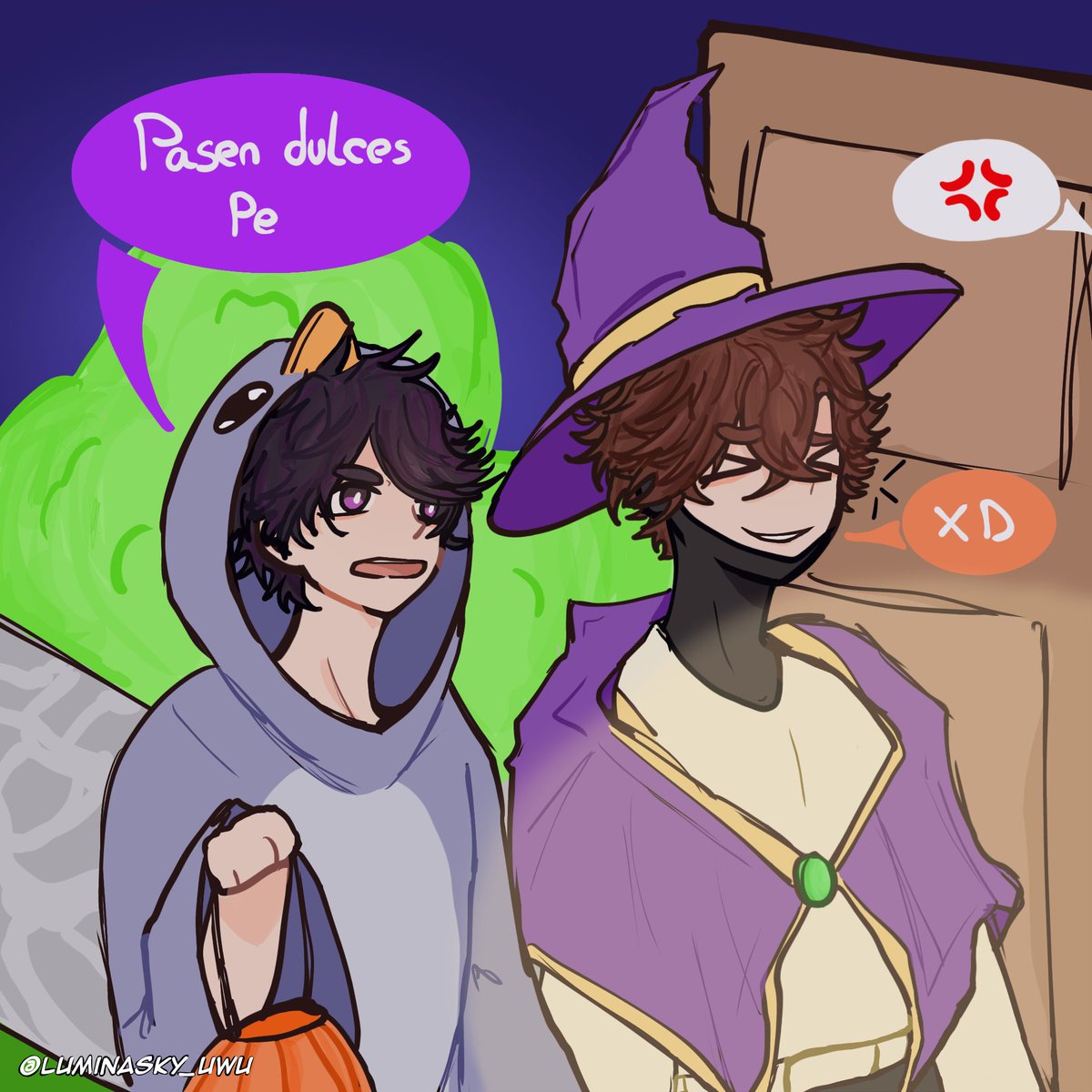luminasky_uwu's tweet photo. WBNStober día 1: Pidiendo dulces
Queria participar desde antes pero se me acumulaban tareas😔
#WBNStober2026 #duxofanart #aquinofanart https://t.co/u9HK06Dwro