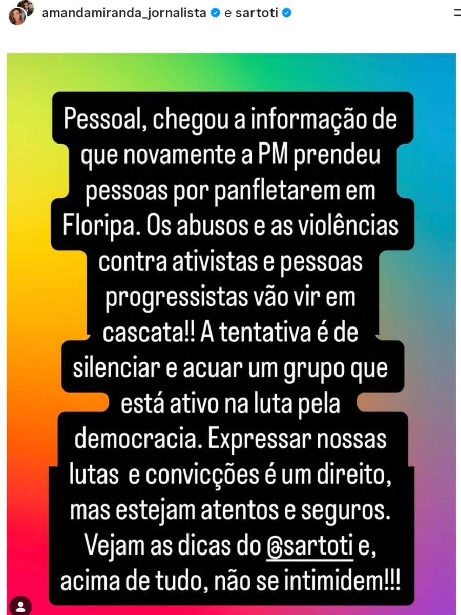 enf_intensiva's tweet photo. URGENTE 
A PM de SC comandada pelo anão miliciano @jorginhomello esta prendendo pessoas que estao panfletando em Florianopolis https://t.co/cI7MD2lyP2