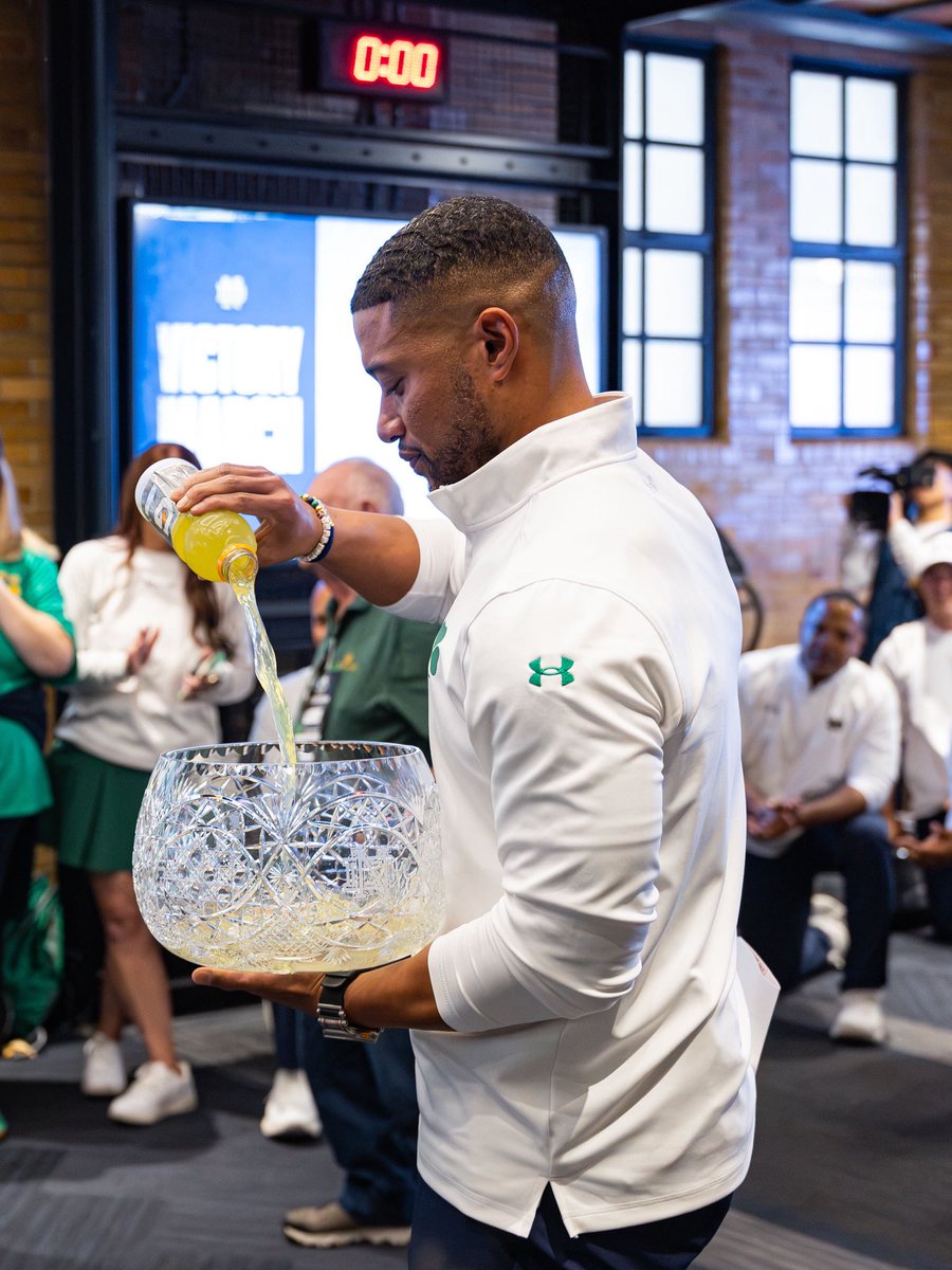 NDFootball's tweet photo. Tastes like team glory 😁

#GoIrish☘️ https://t.co/d7bbURsPdm