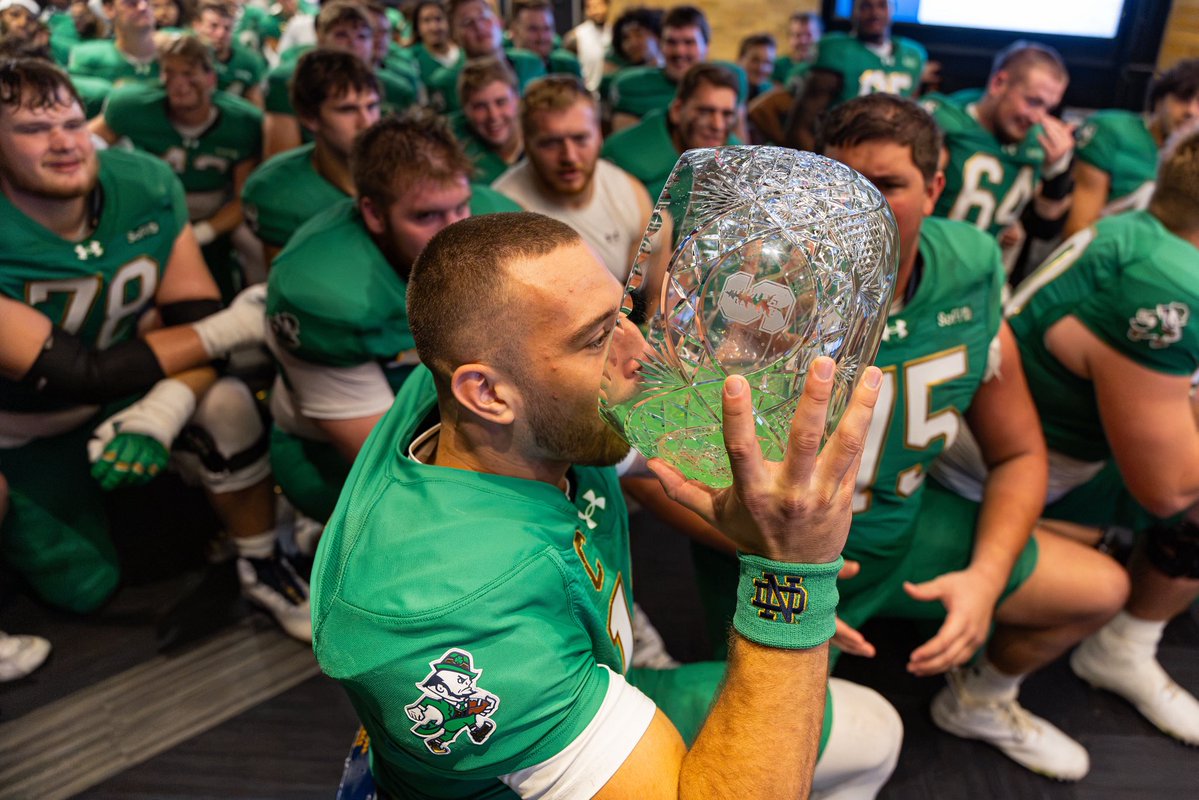 NDFootball's tweet photo. Tastes like team glory 😁

#GoIrish☘️ https://t.co/d7bbURsPdm