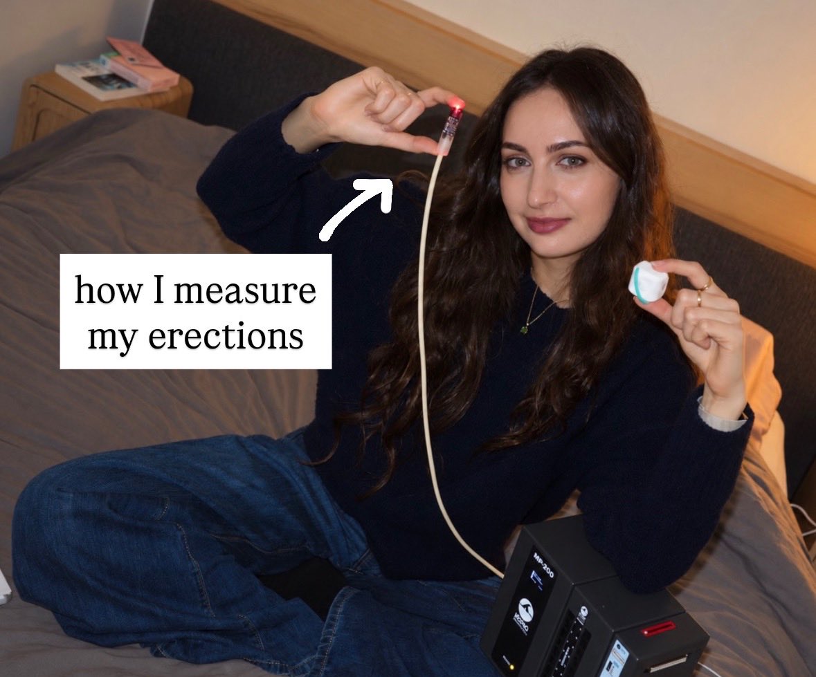_katetolo's tweet photo. Women have erections too

This happens during sleep... just like men

The clitoris contains erectile tissue. When blood flow to the clitoris increases, it can become enlarged and firm.

It is a normal sleep function and non sexual.

Studies show women get spontaneous increases in genital blood flow during REM sleep… 

This is the female version of nocturnal erections. Researchers call it nocturnal clitoral tumescence.

It can happen without stimulation, arousal, or any sexual activity. You can have a female erection without an orgasm... similar to male nighttime erections. Clitoral engorgement and orgasm are two different physiological responses.

We don't know yet if men or women have more sleep erections… Men's nighttime erections have been studied for decades

Female nighttime erections are less understood. We don't have equal data on frequency, duration, or function.

I’ve been tracking my own nighttime erections.. because women need this research too. 

I have a special device I lovingly call my “techno tampon” to measure it.

I’m also tracking 1,900 biomarkers and collecting 14 million data points on my menstrual cycle.

I'll share all the results here