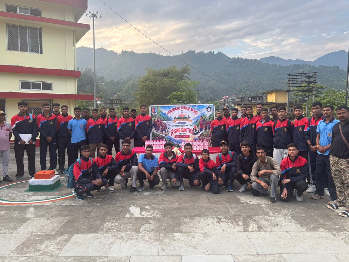 ncc_gp's tweet photo. True to NCC moto cadets from Five directorates of the country  have come together (Unity) under NER directorate for the Rising Sun Trek in Arunachal Pradesh. Now as per the NCC goal, with self-control and order (Discipline) these 550 cadets will be guided to become united, responsible and structured citizens to help build the nation.@nccner @HQ_DG_NCC