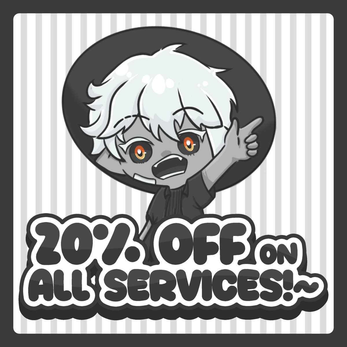 Enso_exe's tweet photo. [ SPOOKY SEASON SALE ]

Doing a 20% off sale on any and all services I offer! 

If you are looking for logos, overlays, panels, graphics, merchandise designs or anything you need please do not hesitate to ask, I am open to anything!

vvv Links below vvv https://t.co/UmxVfBgWjl