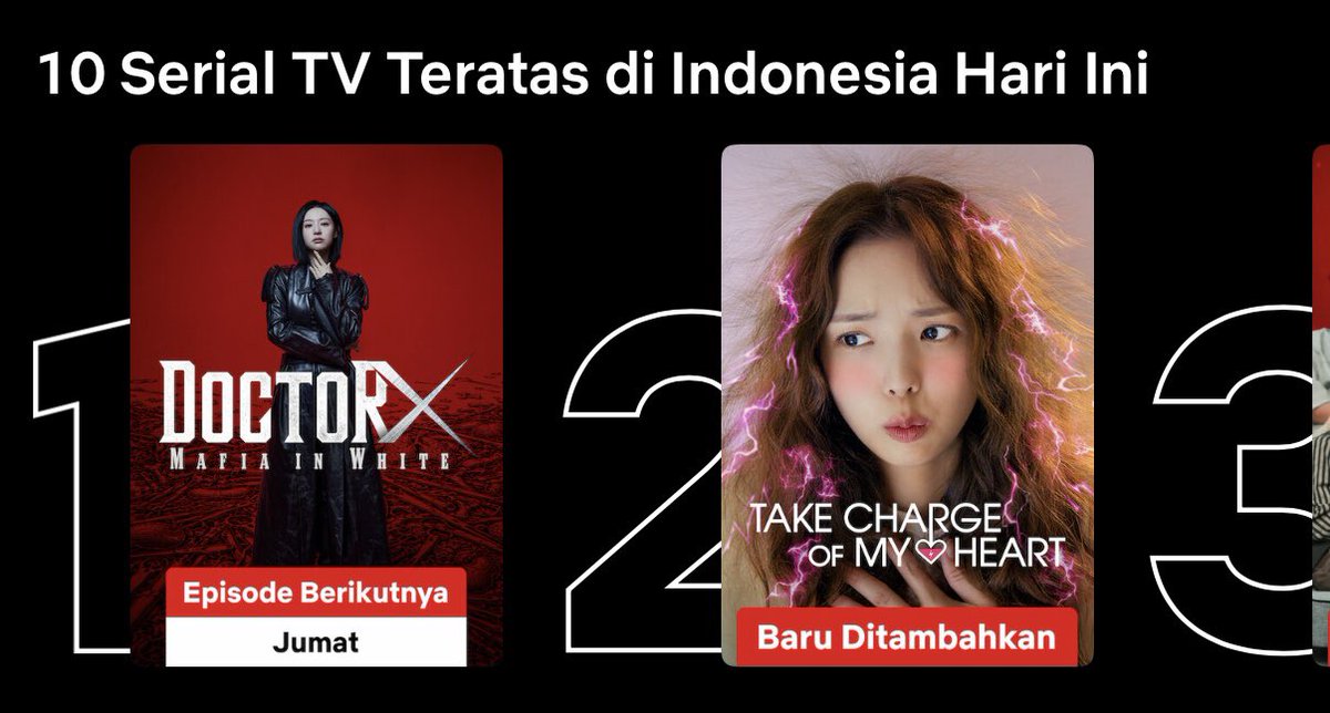 jwoniiee_'s tweet photo. #Doctor X has skyrocketed to #1 on Netflix Indonesia’s Top TV Shows chart with only two episodes out! https://t.co/RRIR0sq86f