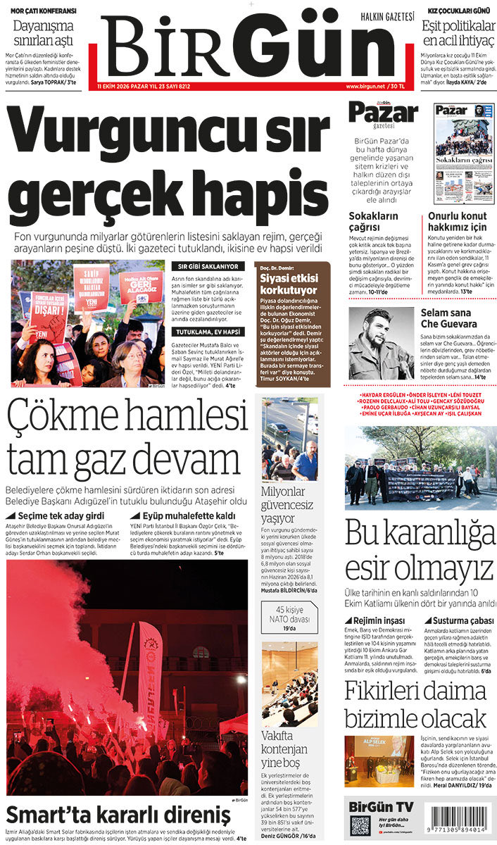 ibrhmvarli's tweet photo. Bugünkü @BirGun_Gazetesi ✍️🗞️ https://t.co/6hvT8b31WB