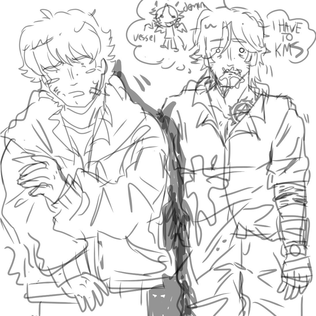 shoreseall's tweet photo. Sketch of Season 1 Sam vs season 4-5 Sam, he was so baby before istggg 

#supernatural #samwinchester https://t.co/bvXEUzmcjl