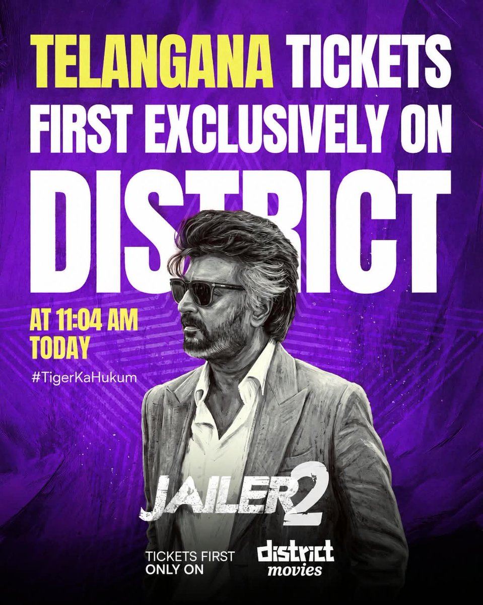 Mounesh_White's tweet photo. Telangana lo tickets 11.04am ki  open aithay book chesukovadaniki ready ga undandi adhi kuda  District lo 🥳🥳

Link:  https://t.co/YDymzuIzd3
#Jailer2 https://t.co/KWPGuyNKrw