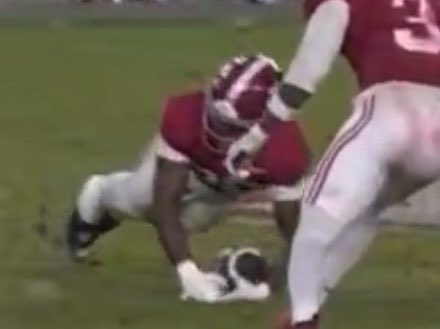 ROCO_Films's tweet photo. @ParkerSmith415 @rtpiv @buckbelue8 @cbfowler @680TheFan Brother can you not see all the grass that the ball is touching in the first pic.  Not to mention the other photo showing how his arms and wrist are flared out, indicating that it can’t be completely under his fuckin wrist.  Like be for real https://t.co/VYOrbNLuOX