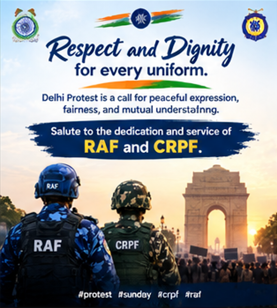 MeeraDudi's tweet photo. Peaceful voices, mutual respect, and dignity for all. Delhi Protest reflects the importance of listening, understanding, and constructive dialogue. Best wishes to #CRPF and #RAF for their dedicated service. #protest #Sunday #DelhiProtest #AmitabhBachchan Budhi Gandaki River https://t.co/MIGv21Js1g
