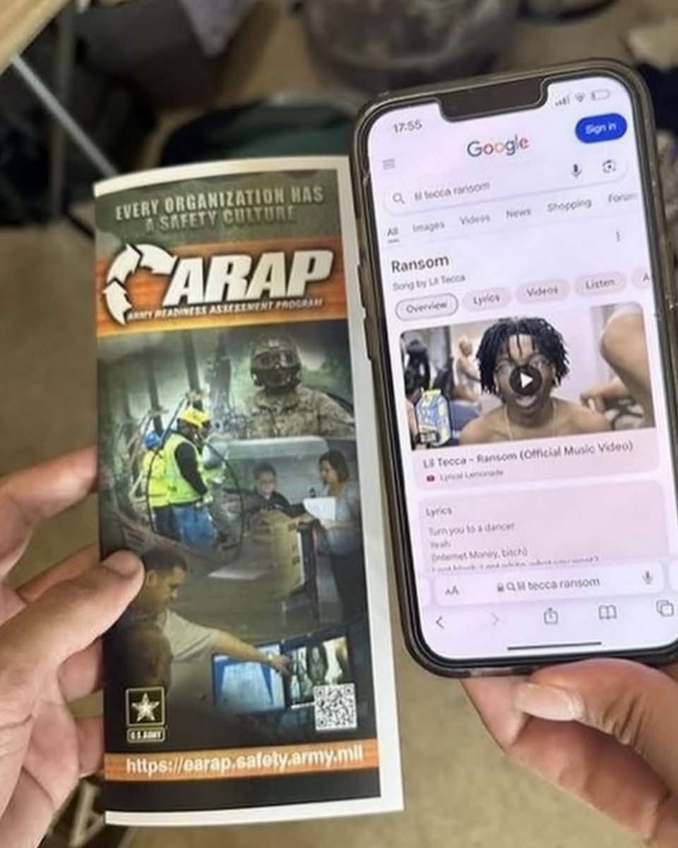 soundlikesex's tweet photo. The US Army using Lil Teccas photo for their national guard recruitment (2024) https://t.co/ihAOh9JuuN