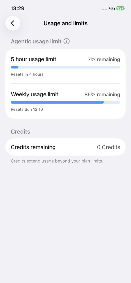 KamWeng00's tweet photo. Is this happening to you guys too? After the Codex reset a few hours ago, the usage suddenly went crazy. I wasn’t even doing much, just using GPT 6 Luna extra high and it ate over 15% of weekly usage. 

Yesterday it took a whole day to eat 10% weekly usage! https://t.co/Ps5ROq8ppZ