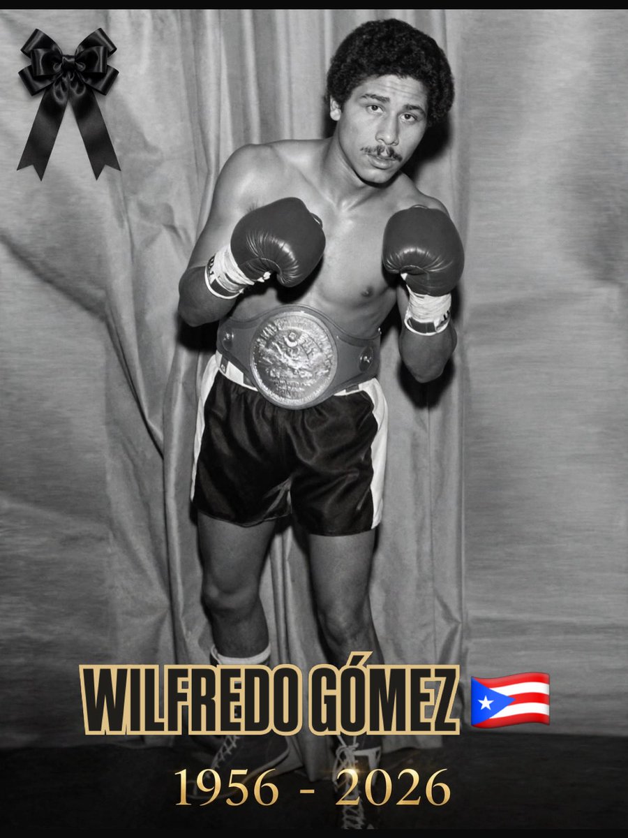 ChavaESPN's tweet photo. DESCANSE EN PAZ EL LEGENDARIO WILFREDO ‘BAZOOKA’ GÓMEZ 🇵🇷

El tricampeón mundial falleció a los 69 años de edad en su natal Puerto Rico tras complicaciones de salud. El boxeo está de luto 🥊 https://t.co/MQuHtJFwEE
