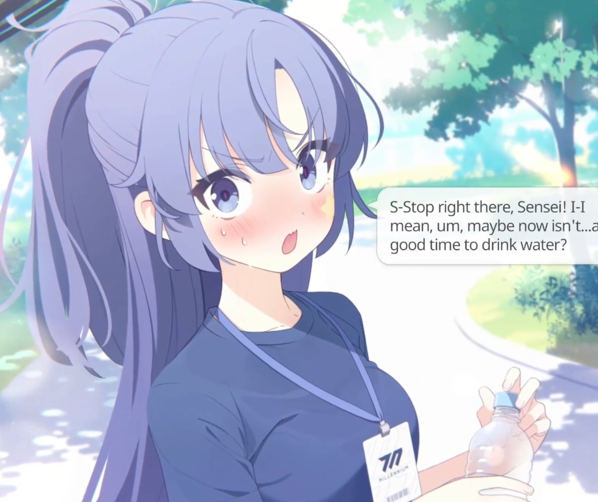 FukuSenseA's tweet photo. Millennium Delight: Ushio Noa & Hayase Yuuka Developer Notes

• In the prototype phase back in 2018, Noa used to carry a railgun as a sign of Millennium's technological supremacy over other academies.

• When Aris's concept and design came into the scene, the development team had to change Noa's weapon of choice to a handgun style to fit her role as the seminar secretary.

• Noa's gun was a massive point of debate, for many of the Blue Archive team were military enthusiasts, so the question was: "Is it a handgun or a submachine gun?" In the end, they had to classify it as a handgun for the official label of the weapon in-game (though the team was still debating even after the decision was made).

• Noa's weapon design was in collaboration with Tokyo Marui, a Japanese company famous for manufacturing model hobby cars and pioneering the design of battery-powered airsoft guns, with an emphasis on Noa's professional image being on standby even under pressure.

• The rain and the reflections in Noa's memorial lobby were demanding to create. In 9ml's words: "We had to challenge ourselves with the concept of using Noa's reflection while she spoke with Sensei," with many trials and errors involved in the rain scenery and other aspects such as mirror reflections.

Hayase Yuuka

• As the tutorial character, the development team focused on giving Yuuka the essence of what Blue Archive is.

• The tracksuit version of Yuuka was implemented after overwhelming positive fan reception.

• Tracksuit Yuuka memorial lobby was meticulously made, with the art team creating a bundle of sketches for it.

• 2D Animation Lead Artist Kim Hae-jong was in awe of how the illustration team captured Yuuka's tracksuit expressions and character motion so vividly.

• The development team poured a lot of attention into something they all cherished in the tracksuit memorial lobby: the indirect kiss.

• They wanted to utilise Yuuka's kindness while also showing her embarrassment after realising she's offering Sensei her bottle of water.

Trivia and fan theories.

• During the closed beta test, Yuuka's height was set at 167 cm, which is 11 cm taller than her current height.

• The structure of Yuuka's SD model thighs also underwent optimisation.

• The "100 kg Yuuka" meme is used within the development team.

• As characters, both Yuuka and Noa are made to complement each other in traits and personality while keeping in mind a balance in how they present themselves and how their mindsets work.

• Art Director Kim Kukki (known by his pen name 9ml) stated that all Millennium characters' uniforms were based on Yuuka and Noa to keep their theme consistent with the Millennium aesthetic.

• Both Yuuka and Noa's pyjamas were designed with the theme of being cosy and laid-back compared to their usual selves, and the team wanted Yuuka to express more cute reactions than in her previous versions.

• Fans speculate that Noa had a far more important role in the story based on her name and her early prototype weapon of choice.