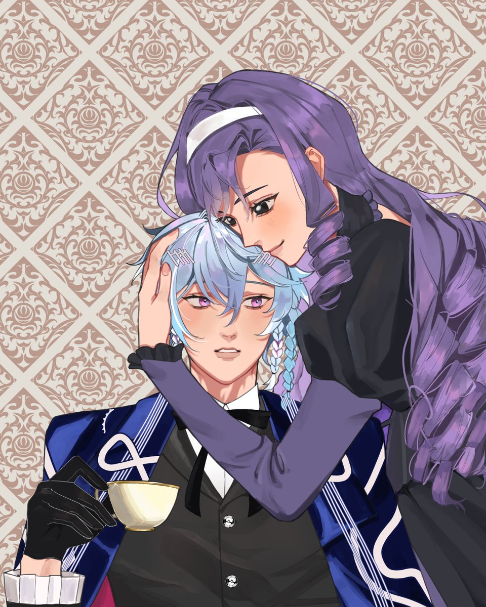VicMarionette's tweet photo. Octavio: Victoria, what are you doing? I almost spilled my tea.

Victoria: My system logged that mortals liked to 'hug' people that are important for them. So..here, maestro.

--
Art by Tricia Knightley on FB

#yumeart #yumeoc #yumeshipping #tavitori https://t.co/tOlBRwzJtA