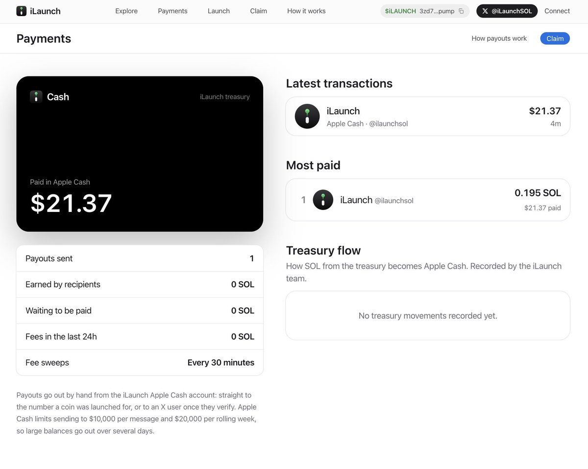 iLaunchSOL's tweet photo. payouts are live

launch your coin, now on iLaunch! https://t.co/ybyCQzZHQe