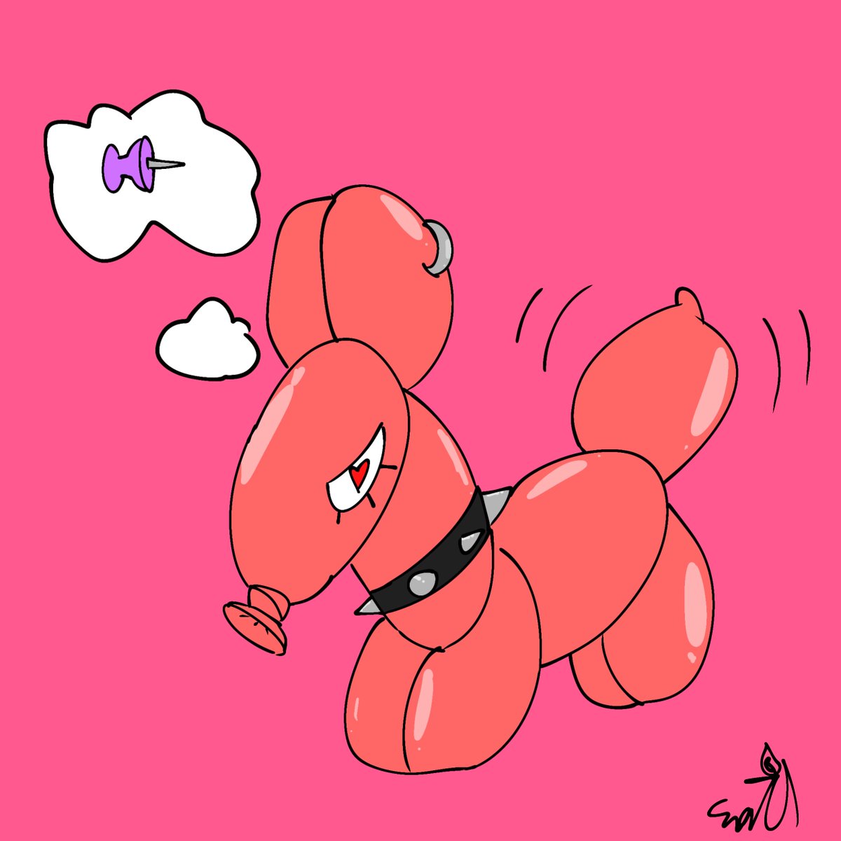 Sna7l's tweet photo. 🎈📌
forgot it was balloon day, so here's a real kinky balloon dog https://t.co/DMUV00wytc
