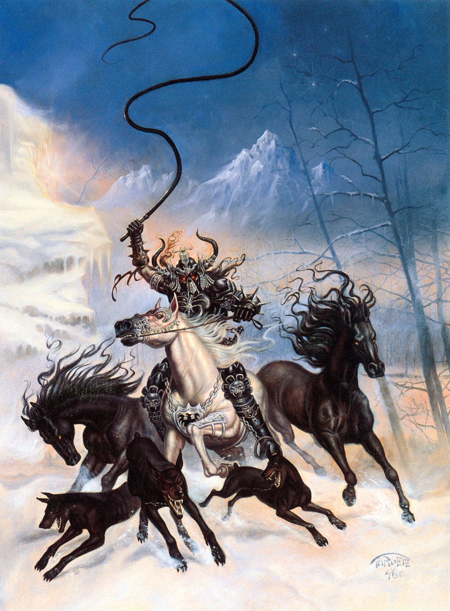 cimerians's tweet photo. Jane Yolen 'The Wild Hunt' art by Jean-Pierre Targete (1997)
#fantasyart https://t.co/qryWknZAyc