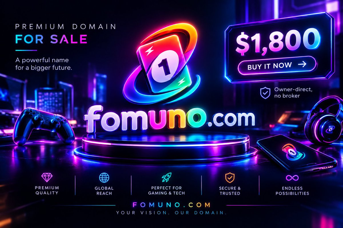 next_aura's tweet photo. 🛒 Premium domain available
Short. Memorable. Built for the next big brand.🔥🚀
https://t.co/bnzPgCmJ2X — $1,800 | Buy It Now
#Fomuno #Domains #PremiumDomain #DomainForSale #BuyItNow https://t.co/bdSqnbTKrB