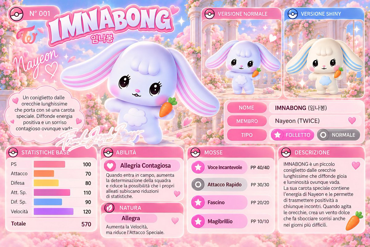 KnarphICorwin's tweet photo. TWICEMON - NAYEON

Ho creato, grazie all'aiuto dell'intelligenza artificiale, alcune foto relative alle nuove mascotte delle Twice in versione pokemon! Vi presento le TWICEMON!

#twice #twiceItalia #pokemon #nayeon #Jeongjeon #momo #sana #Jihyo #mina #dahyun #chaeyoung #tzuyu https://t.co/HWCjKBy0Ve