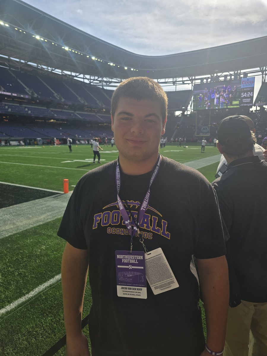 jacob_kooy's tweet photo. Thank you @NUFBFamily for the amazing gameday visit! The new stadium is even more impressive in person! I appreciate getting the opportunity to be in the locker room after a huge HOCO win! @PetersNUFB @CoachDrev @Grattan65 @raccoonfootball @FISTFootball @MJ_NFLDraft @AllenTrieu https://t.co/zMgvqRwoiv