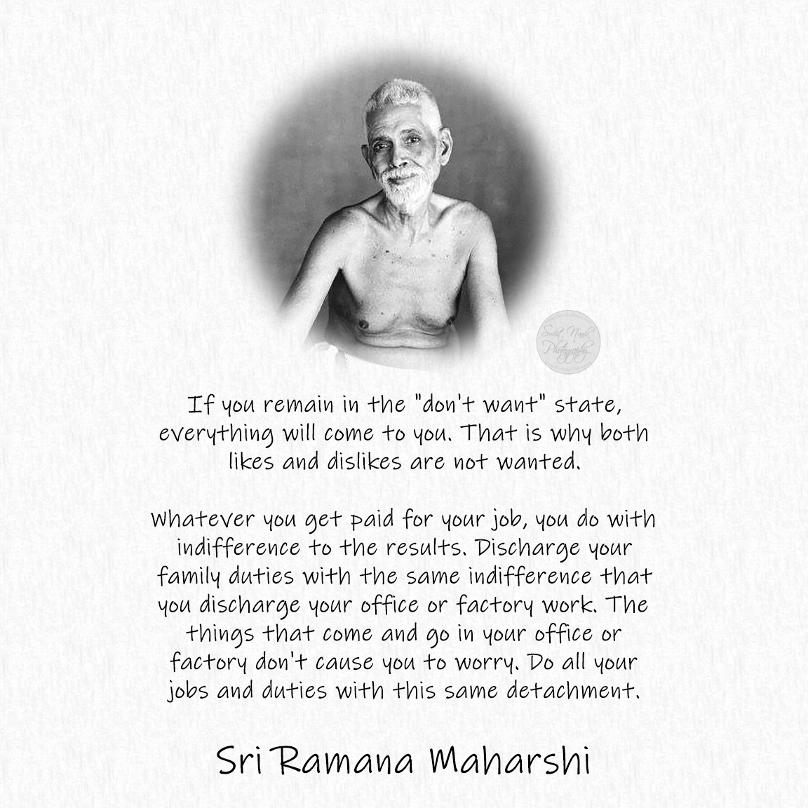 SuchitNanda's tweet photo. If you remain in the "don't want" state, everything will come to you. That is why both likes and dislikes are not wanted.
Sri #Ramana #Maharshi
#spirituality #spiritual #gyan #knowledge #truth #wisdom #quote #quotes #quoteoftheday #quotestoliveby #WiseWords #DailyQuote https://t.co/D2LQhTQ7cb
