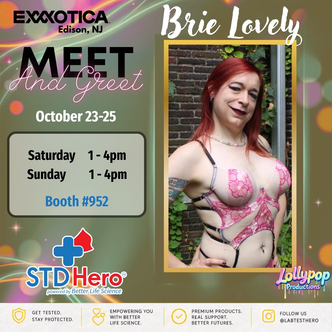 BrieLovely69's tweet photo. Its almost that time, my lovely Deviants! Come to @EXXXOTICA and see me in the very sexy flesh at my favorite @StdHero booth for two days! Come get a selfie and recieve some sexy advice from yours truly! https://t.co/BgYSoaN9eN