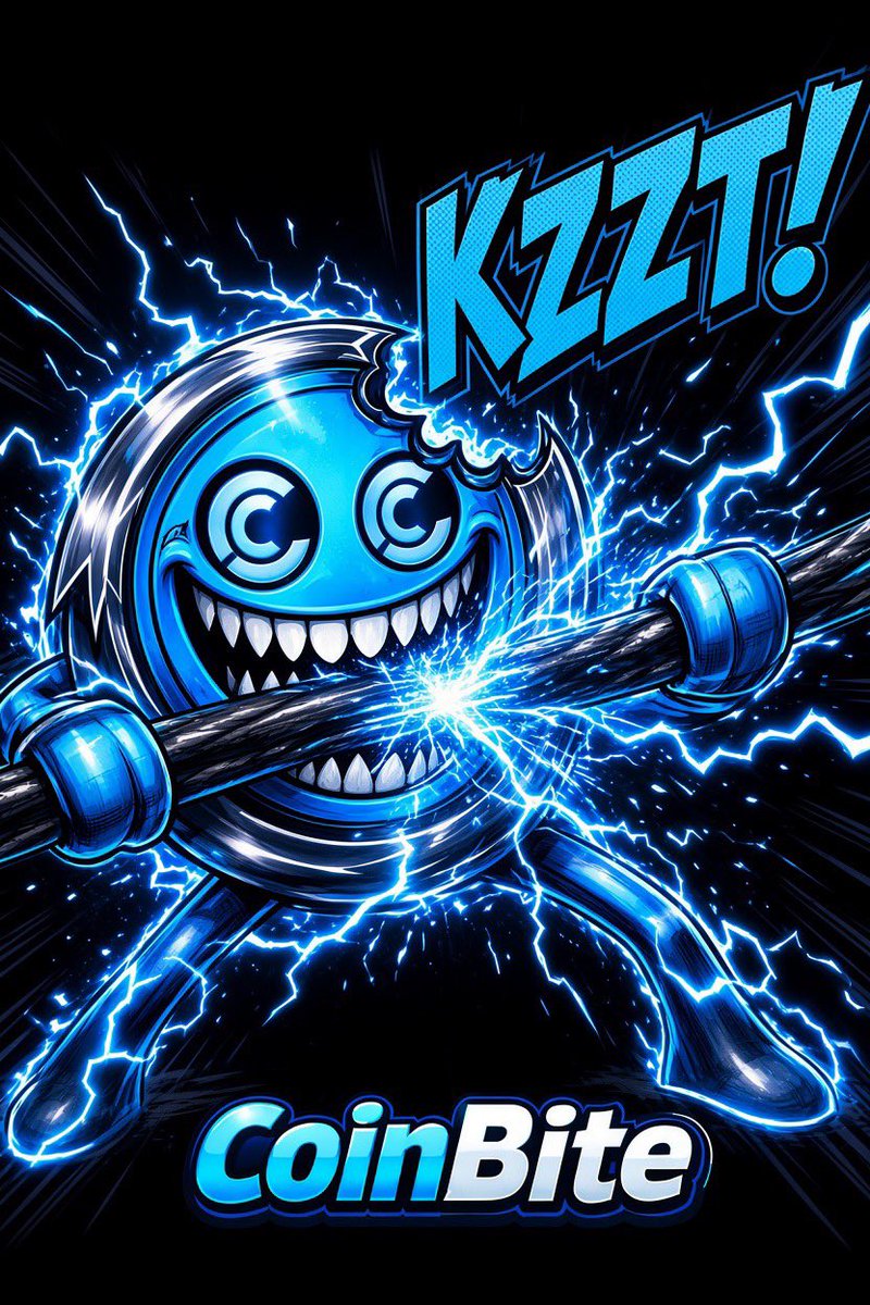 CoinBiteDev's tweet photo. "Why the lightning?" you ask.

When CoinBite took that first bite, it wasn't just metal. It bit straight into a power line. ⚡

Now it runs on pure electric-blue energy and zero chill.

Lore continues tomorrow. #CoinBite

$CoinBite will list on #Binance       #Bybit #OKX #Bitget  #Mexc      #Upbit