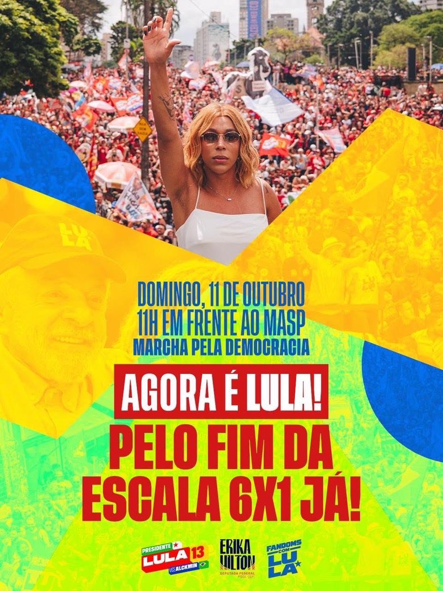 VdeoMakerBahia's tweet photo. Pelo fim da escala 6x1 já! #Lula https://t.co/PAUHHExvTd