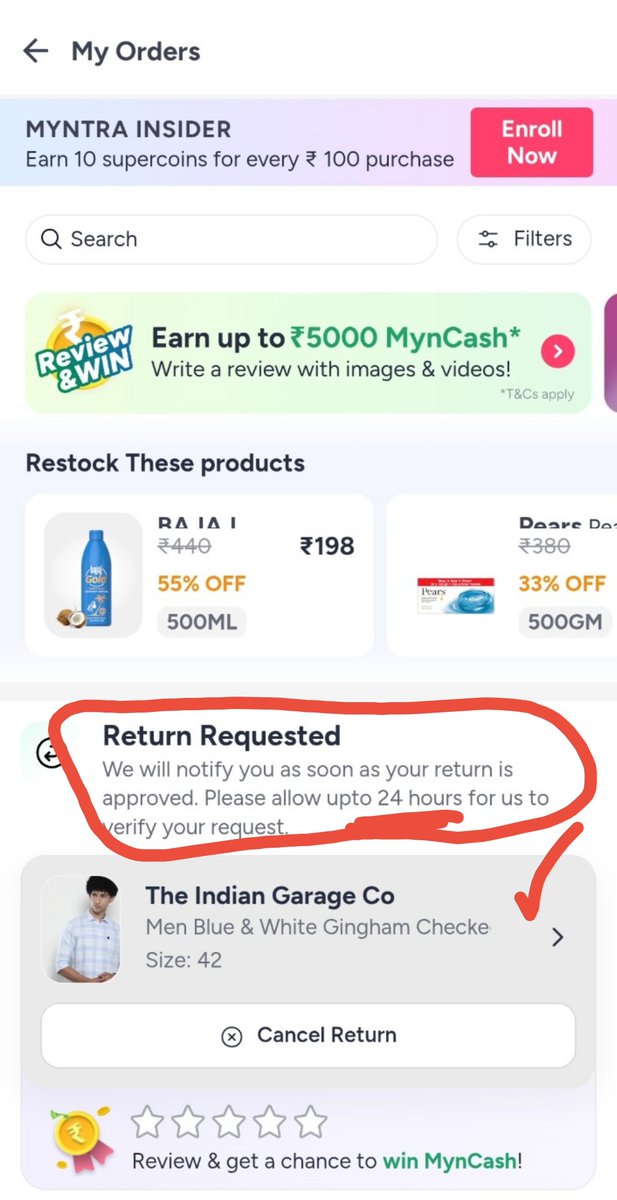 ankit027dubey's tweet photo. @MyntraSupport I am sending you one image you can check it now and give me answer your 24 hours mention in this image not completed you have deliver product at 9 October today is 11 October 48 hours plus cross I think you don't have any responsibility take it seriously and product pick up today https://t.co/odyT8mtms6