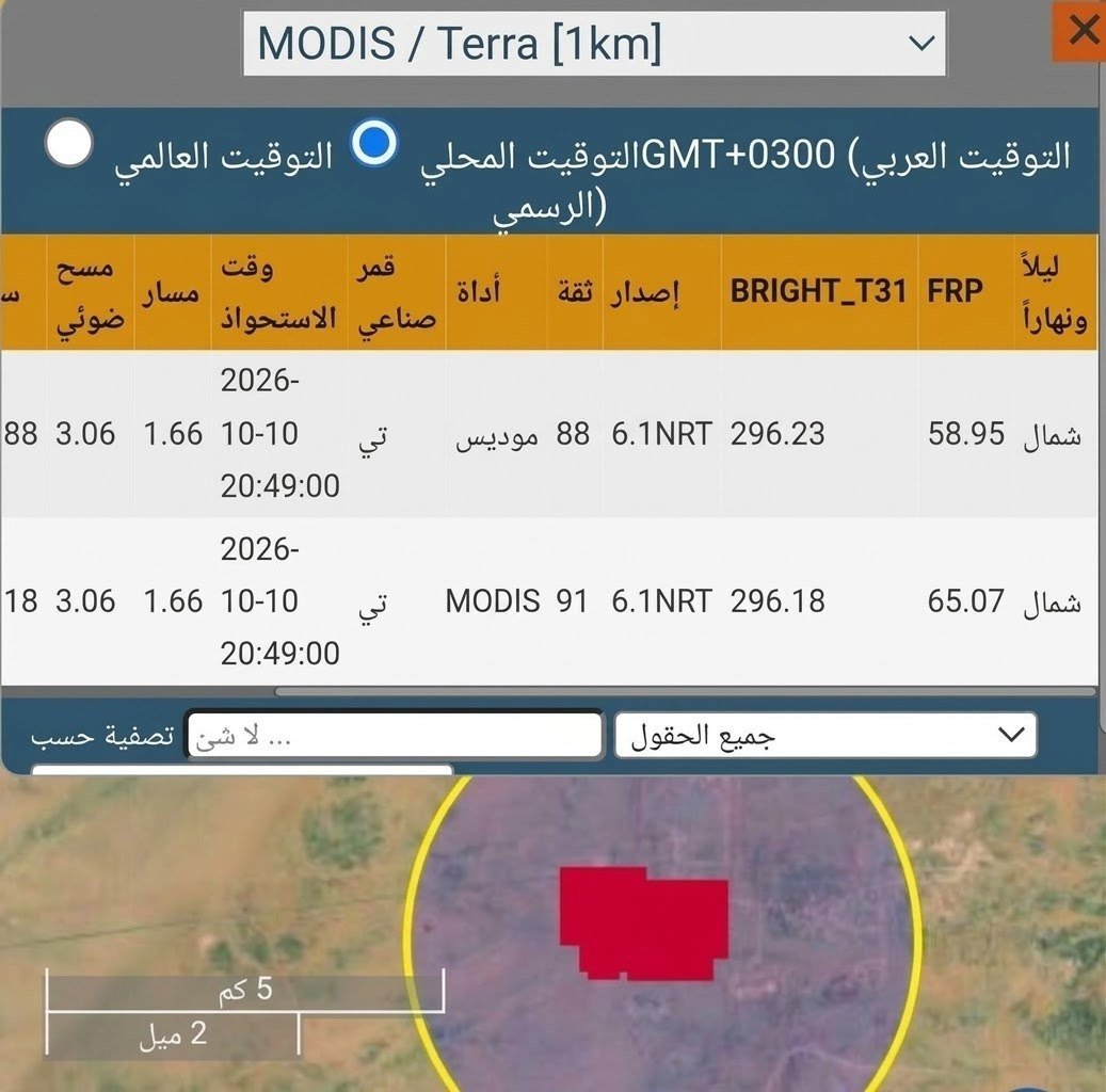 Alii4ptm's tweet photo. 🔴 تظهر صور الاقمار الصناعية حريق بقوة 68 ميجاواط في مصفاة النعيم جنوب الرياض ، ناتج عن استهداف عسكري يمني. https://t.co/mt5sFAaUle
