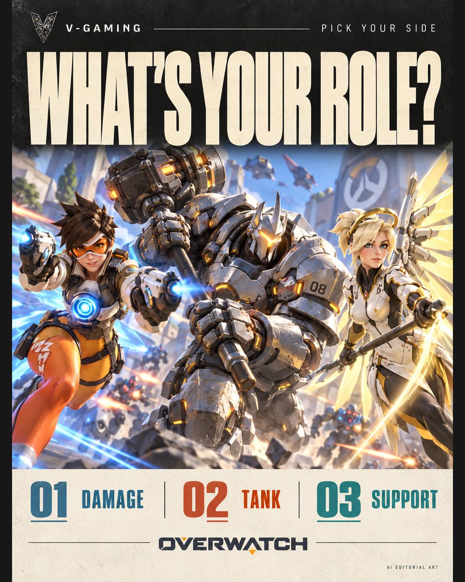 V_Gaming_V7's tweet photo. Overwatch: pick your side. 🎮

7 choices, one pick each.

Fan art reimagined with AI. Overwatch © Blizzard Entertainment.

#VGaming #Overwatch #Overwatch2 #GamingArt #AIArt https://t.co/2HVuh3tOuN