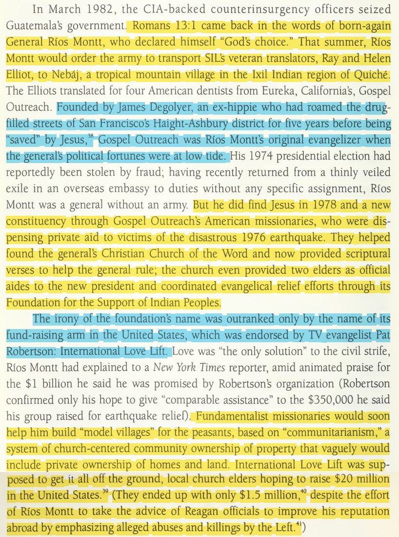 toxictiramisu's tweet photo. Evangelical groups worked w/ Guatemala's CIA dictatorship herd Mayan Indians into "model villages" run w/ the army. The army then tortured &amp; massacred thousands of Mayans, including women &amp; children, using machetes &amp; beheadings. lsꝛæIi experts trained church members in torture. https://t.co/doNzs5VJdu