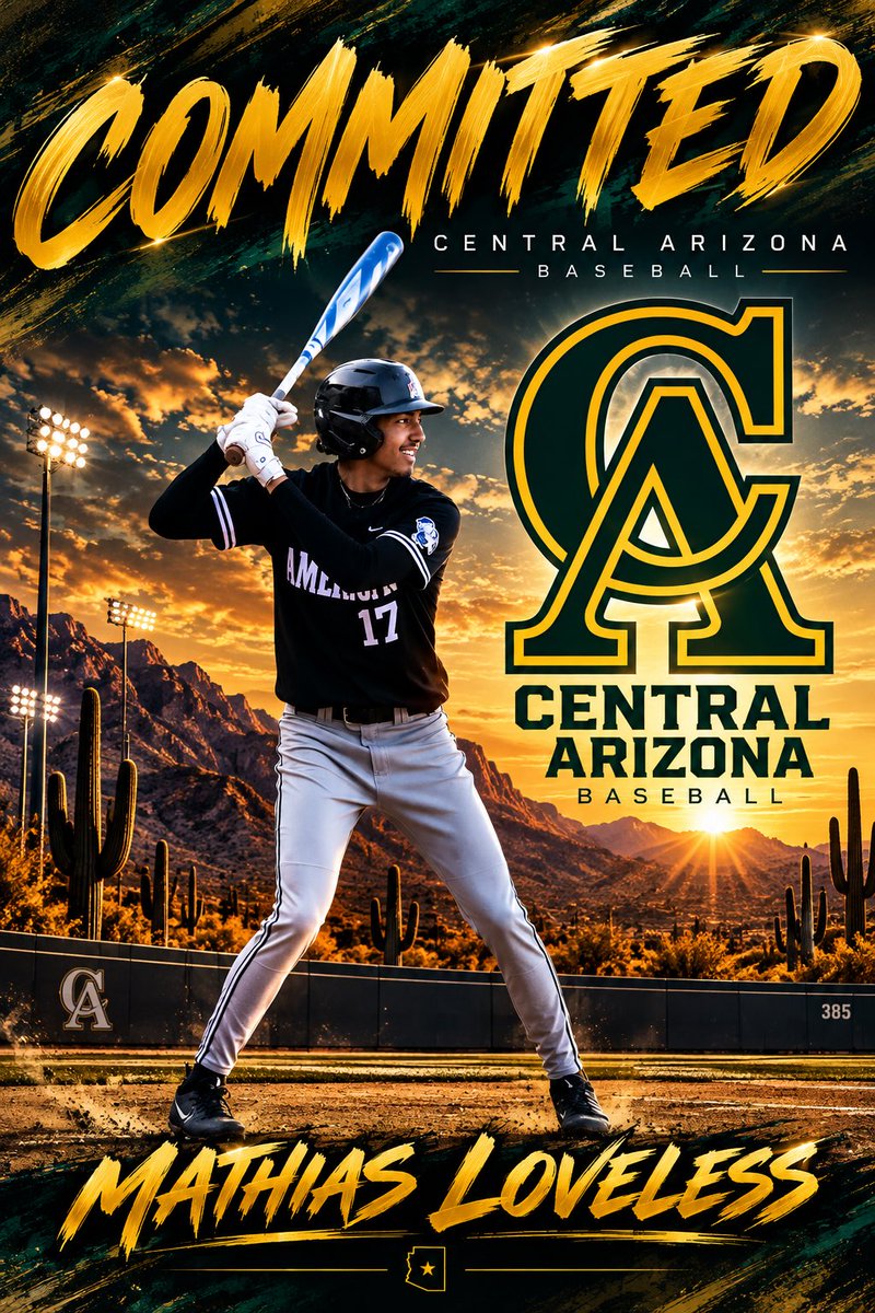 LovelessMathias's tweet photo. Just finished playing “Central Az”, pitched the first two innings, only 2runs allowed. Sat 89- topping 92 for my FB!!! Swings felt really good today. Just got done with a visit at Central as well, received a OFFER!!! Just committed today!! 

#COMMITED class 2027
@CAC_BaseballDB9 
@AmericasBlazers