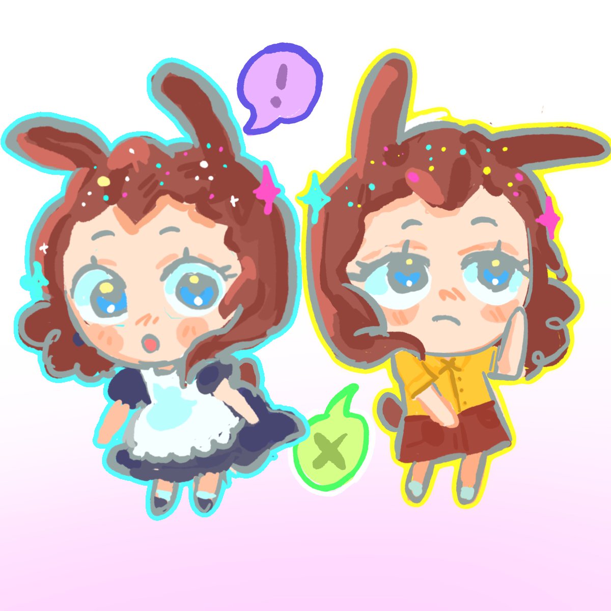 Keroooto's tweet photo. Wip that ill probably never finish and some low budget chibis #MortySummerCamp #mindy https://t.co/UgvEU0m58D
