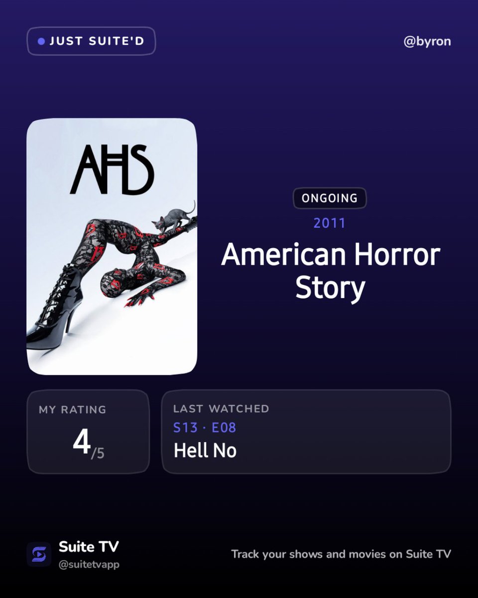 byronbelen's tweet photo. #NowWatching American Horror Story S13 | E08: Hell No #AHSFX #justsuited https://t.co/GCL60gM8yi