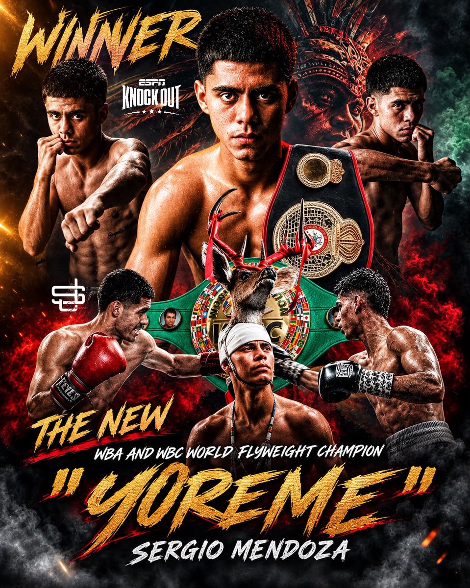 ChavaESPN's tweet photo. Sensacional KOT de Sergio ‘Yoreme’ Mendoza en Chicago sobre Ricardo Sandoval. México tiene nuevo campeón @WBABoxing y @WBCBoxing del peso Mosca. https://t.co/pCvX1VViuh