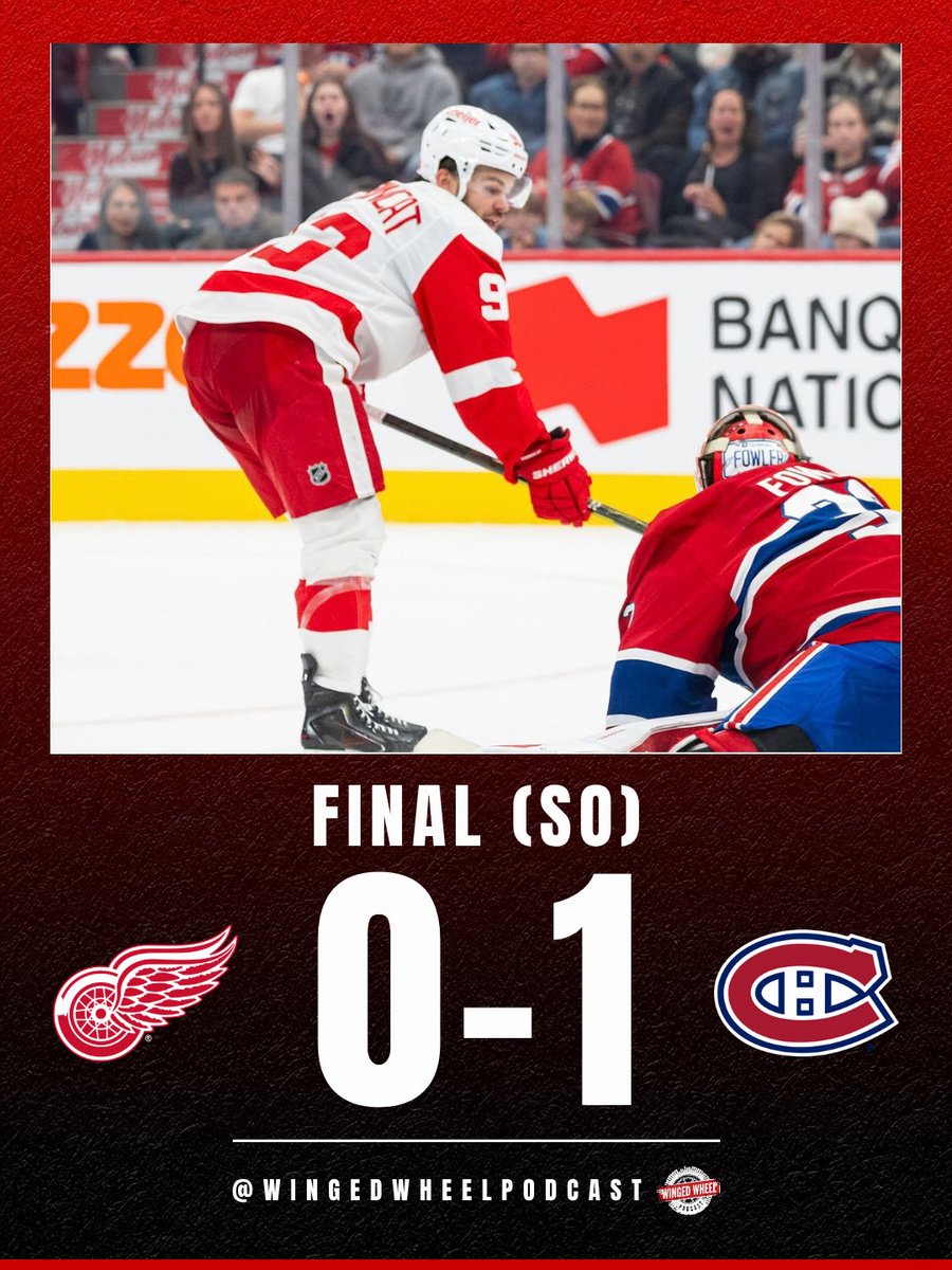 WingedWheelPod's tweet photo. Red Wings fall 1-0 to the Canadiens after 6 rounds of the shootout. #LGRW

Thoughts on tonight's performance? ⤵️ https://t.co/7p9CxhTJrX