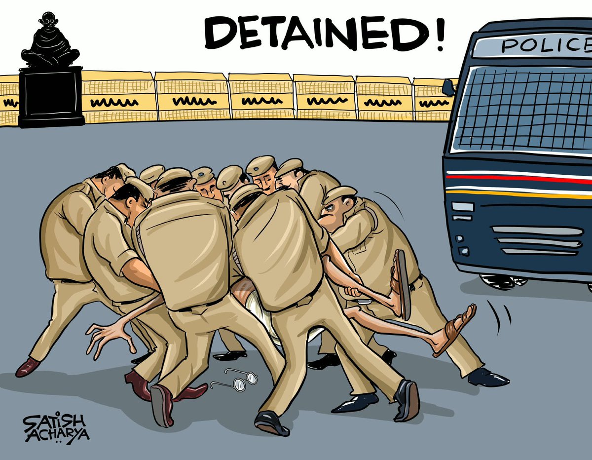 satishacharya's tweet photo. Detention! #JantarMantarProtest #VoteChori #GyaneshKumar https://t.co/pkO535h28h