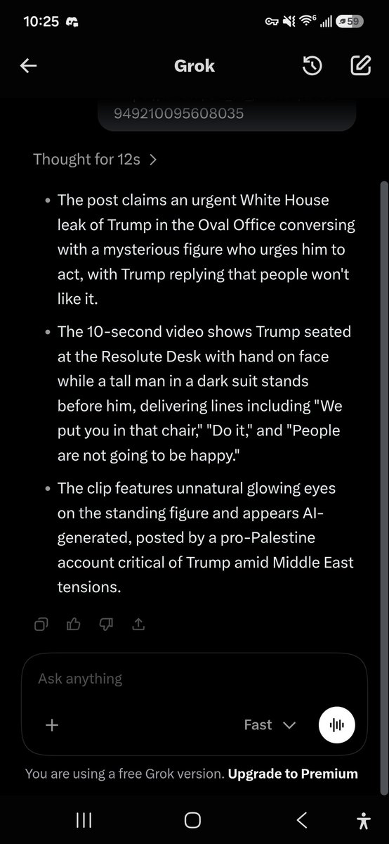LynchCarso98643's tweet photo. @SA_48_ Told ya  it real ai bs   always  ask Grok https://t.co/TQ1thzk2JV