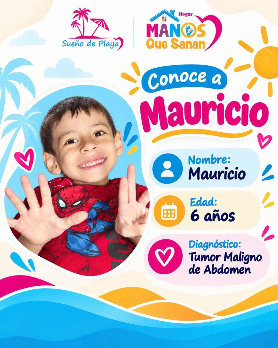 manosquesanan's tweet photo. ¡Ellos son nuestros soñadores de #SueñoDePlaya! 🏝️ Gael, Mateo, Dieguito, Mauricio y Ary van al mar en 5 días. Acompáñanos a regalarles recuerdos llenos de amor, sonrisas y el cuidado que merecen. 💙 #ManosQueSanan #SueñosQueSanan https://t.co/75w48cAnwU